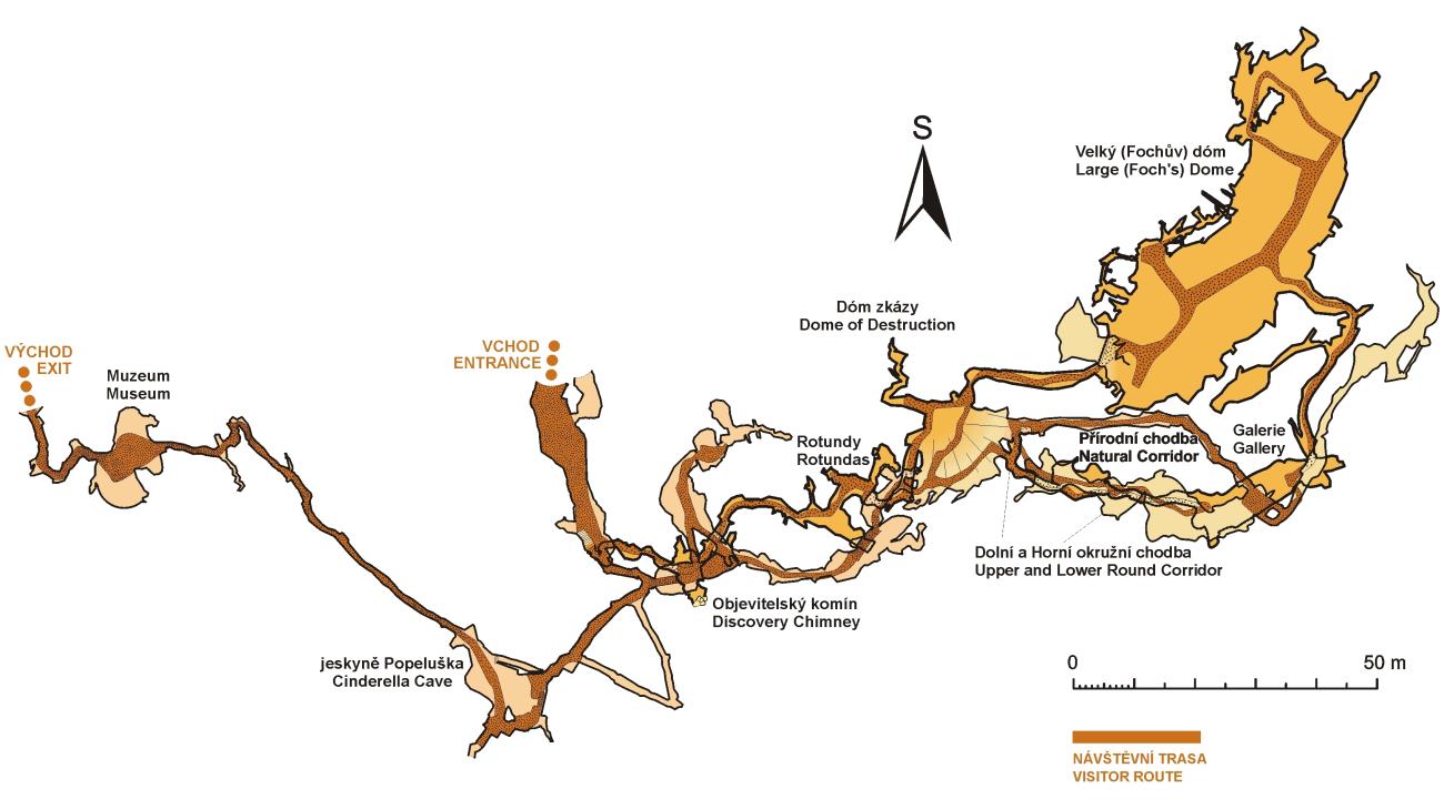 Map of the Balcarka Cave