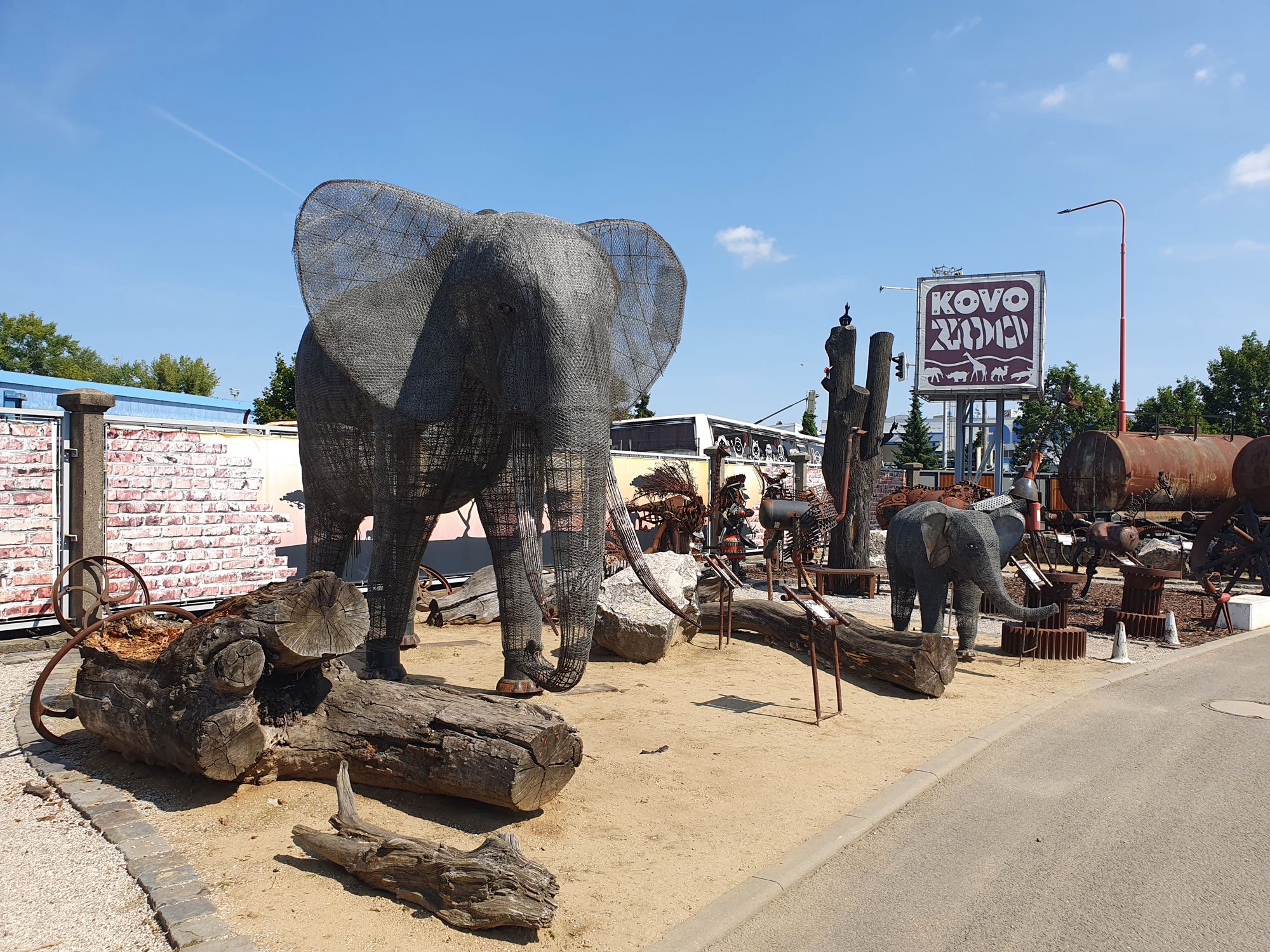 Metal sculpture art exhibition